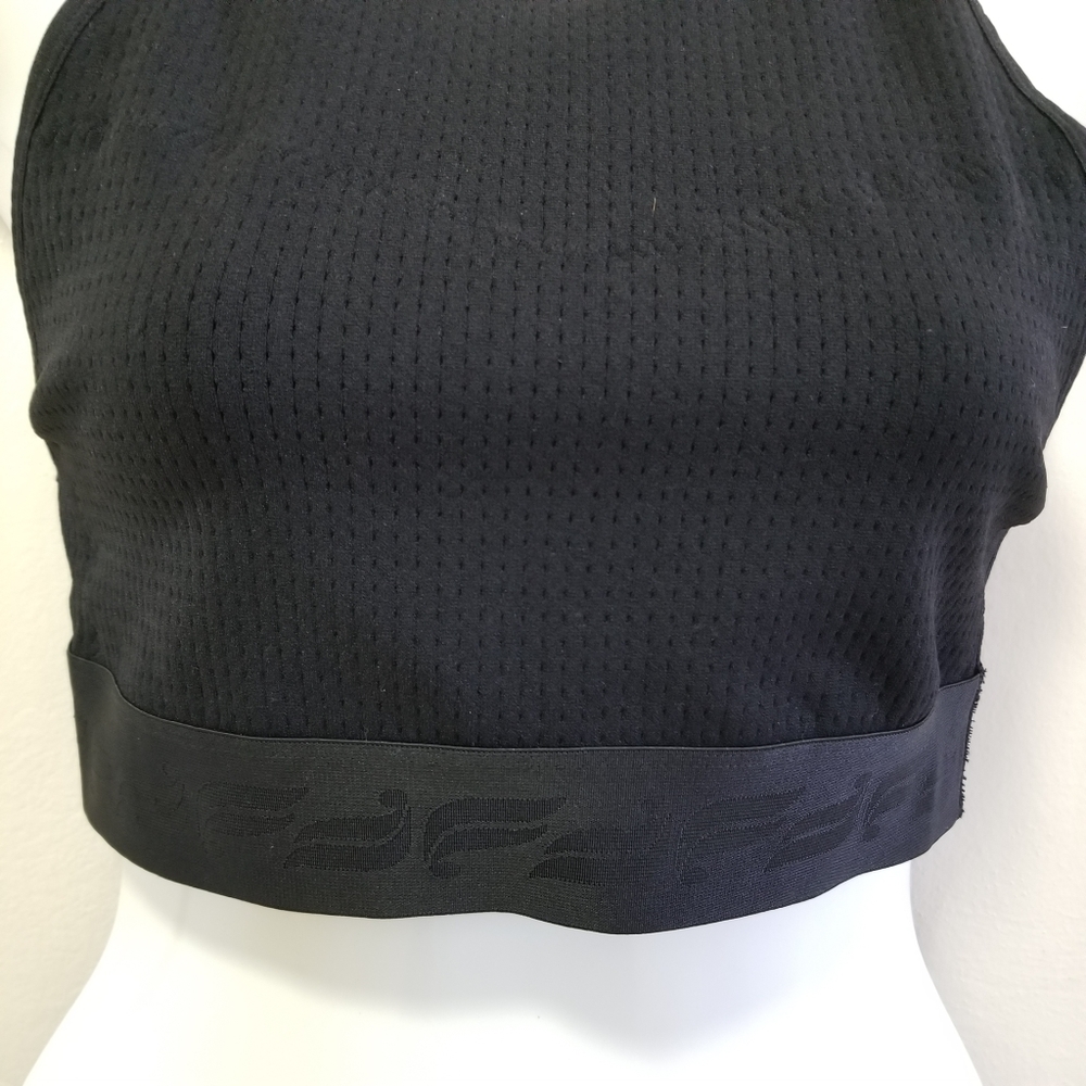 Fabletics Womens Wren SculptKnit Sports Bra Black Logo Wide Band Mesh S NWT - Picture 6 of 14